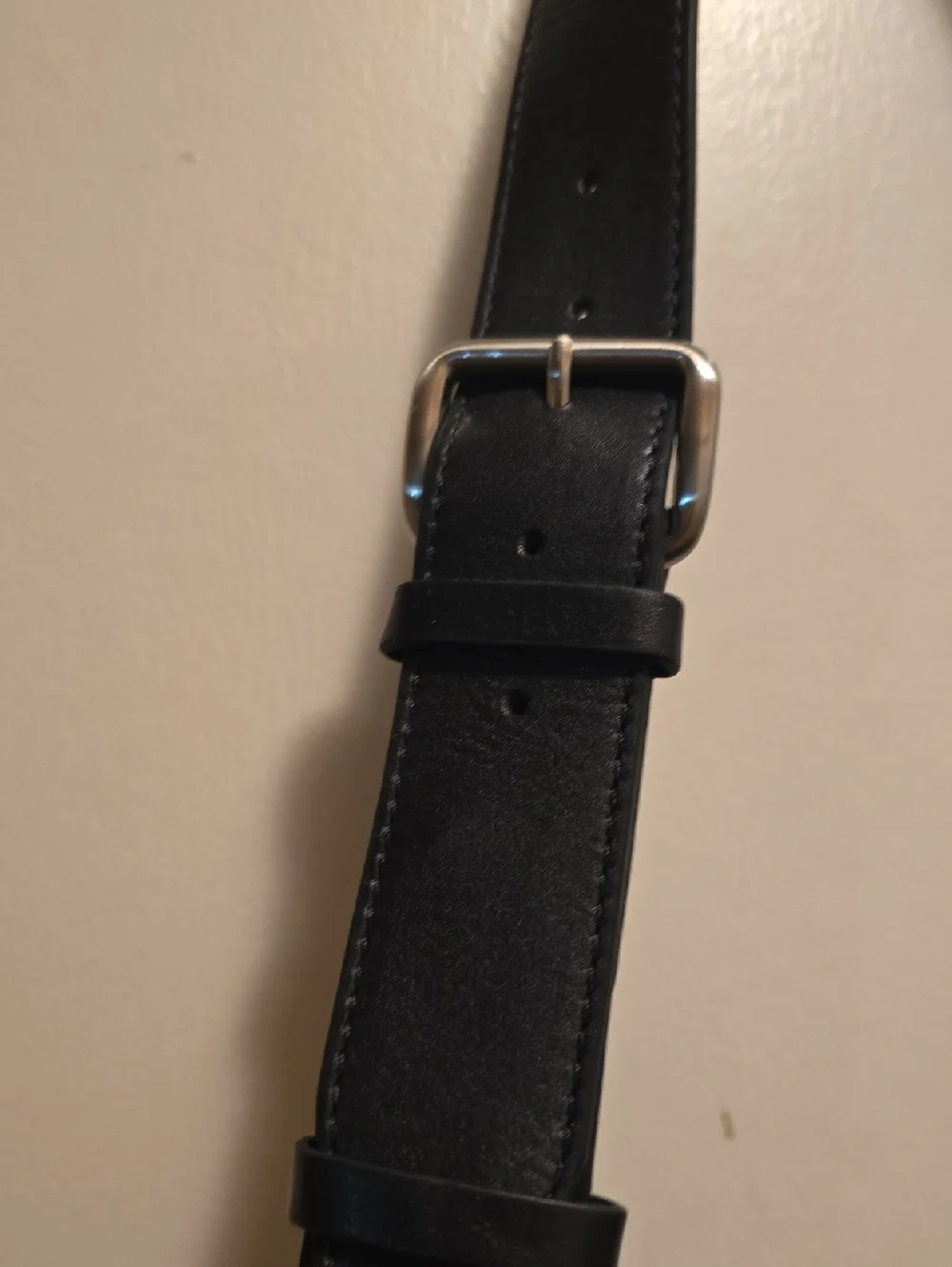 Classic Black Leather Messenger Tote - Men Unisex